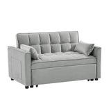 ZUN Modern Velvet Loveseat Futon Sofa Couch w/Pullout Bed,Small Love Seat Lounge Sofa w/Reclining W1359P183644