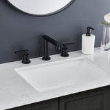 Matte Black Widespread Bathroom Faucet, Waterfall Bathroom Faucets for Sink 3 Hole, 2-Handles Modern 65389488