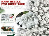Artificial 4ft Flock Christmas Tree with 350PVC/Hard Needle Mixed Branch Tips,Hinged Premium & 50472990