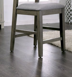 Gray Counter Height Dining Chairs Padded Fabric Seat Set of 2pc Chairs Kitchen Dining Room Panel B011P320999