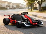 Red 24V Electric Drift Go Kart, 7.5 MPH Max Speed, Adjustable Seat for Growing Kids, Slow Start for 20151402
