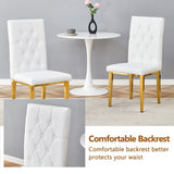2 piece set of white armless dining chairs brings a touch of elegance and mystery to the dining area W1151132001