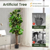 5 Feet Artificial Fiddle Leaf Fig Tree Outdoor Office Decorative Planter 84148619