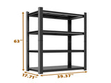 63-Inch Tall Metal Storage Shelf, 1200 LBS Weight Capacity, 4-Tier Adjustable Height Storage Rack, 89150908