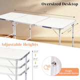 180 x 60 x 70cm Aluminum Alloy Folding Table White 32519857