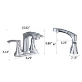 Bathroom Faucet with Pull Out Sprayer, 2 Handle 4 Inch Faucet Utility Sink Faucet, Chrome W122470444