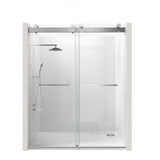 56 to 60 in. W x 76 in. H Double Sliding Frameless Soft-Close Shower Door with Premium 3/8 Inch W1573126514