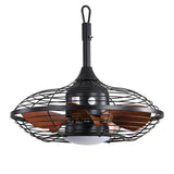 20 Inch Downrod Mount Ceiling Fan LED 18W 3CCT 5 ABS Blades DC Motor with Hanging and Hook for W882P216834