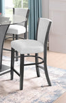 ZUN 2pc Contemporary Glam Upholstered Counter Height Dining Side Chair Padded Dove Gray Fabric B011P151402