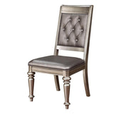 Metallic Platinum and Metallic Open Back Side Chair B062P153715