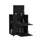 ZUN Glasgow Bar Cart Two Pull-Down Door Cabinets and Two Open Shelves B200P173175