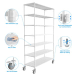 ZUN 7 Tier Standing Shelf Units, 2800 LBS NSF Height Adjustable Metal Garage Storage Shelves with W1550122516
