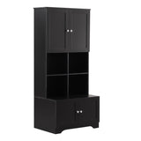 ZUN Tall and Wide Bathroom Floor Storage Cabinet, Bathroom Storage Unit, Freestanding Cabinet with 4 18725870