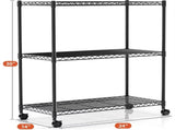 Heavy Duty Metal Storage Shelving Unit with Wheels, 3 Tier Wire Rack, 750 lbs Load Capacity, 98167594