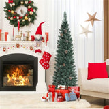 5FT Green Artificial Christmas Tree - 214 Lush Tips, 25 Realistic Pine Cones, Foldable Metal Stand 97114349