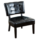 Faux Leather Tufted Accent Chair with Oversized Seating, Black T2574P164250