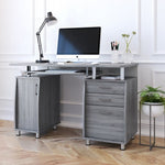 ZUN Complete Workstation Computer Desk with Storage, Grey 74539286