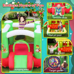 ZUN Christmas Jump 'n Slide Inflatable Bouncer for Kids Complete Setup with Blower 80" x 91" Play Area W1677115484