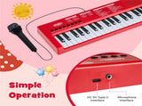 Red 37 Keys Kids Electronic Keyboard with Microphone, 8 Tones & 8 Rhythms Piano Toy for Ages 3 22917098