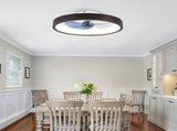 20" Modern Flush Mount Ceiling Fans with Lights Kit , 3000-6500K Dimmable LED Fan Light, 6 W3596P458001
