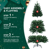 ZUN 7FT Green PVC Christmas Tree with 1,064 Memory Wire Tips – Self-Fluffing Branches for a Perfectly W1773P199064