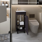 FM FURNITURE Quartzsite Bathroom Vanity with Integrated Sink and Faucet, Wengue B128P293882