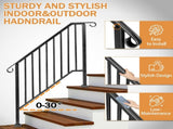 Matte Black Outdoor 3 Level Iron Handrail 85809583