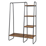 ZUN Clothes Rack with 5 Wood Shelf, Freestanding Rack,Garment Rack, Standing Metal Sturdy 50851359