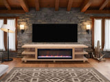 Laurel Canyon 82 inch Fireplace TV Stand for TVs up to 90 inches, Minimal Assembly, Natural Finish B108P292279