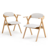 ZUN Set of 2 Wooden Folding Chairs with Padded Seats and Armrests, Portable Simple Folding Chairs with 98022781