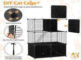 44" Multi-Level Cat Tree Indoor with Sisal Scratching Posts Condo Hammock Hanging Balls Black 92758311