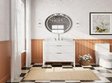 Fully Assembled 36'' White Freestanding Single Sink Bathroom Vanity with 2 Handle Sets and W1826P439634