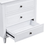 ZUN 3-Drawer Nightstand Storage Wood Cabinet 41321008