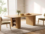 70.9" Rectangular Dining Table for 6 People, Fluted Panel Legs with 2 Side Storage Cabinets, MDF 37176423