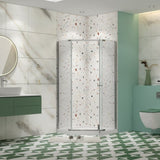 Pivot shower door, with 1/4" tempered glass , 34.75 in. x 72 in. Frameless Neo-Angle Pivot Shower W2122131072