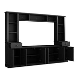 ZUN Minimalist Entertainment Wall Unit Set Bridge for TVs Up to 75'', Ample Storage Space TV Stand 57786157