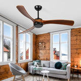 72 Inch wood Ceiling Fan no light with Remote Control, Low Profile Ceiling Fan without W2352P306828
