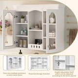 Wall Mounted Medicine Cabinet, Bathroom Wall Cabinet with 2 Glass Doors, Over The Toilet Space Saver N710P264313K