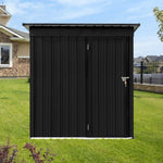 ZUN Metal garden sheds 5ft×4ft outdoor storage sheds Black 73490126