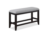 1Pc Transitional Dark Gray Finish Fabric Upholstered Counter-Height Dining Bench B011P193050