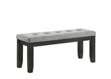 1Pc Contemporary Style Bench Gray Fabric Upholstery Tufted Tapered Wood Legs Bedroom Living Room B011138071