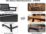 HDPE Outdoor Bench, Weather-Resistant Patio & Porch Bench With Aluminum-Reinforced Frame, 560 Lbs 01185495