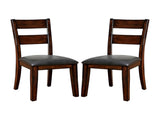 Pack of 2 Padded Leatherette Side Chairs in Dark Cherry B016P156273