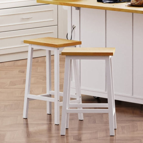 ZUN K&K Solid Wood Bar Stools , 25.6" Tall Set of 2 Bar Chairs, Kitchen Counter Stools N707P185529W