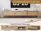 Boho TV Stand for TVs up to 80'' , Modern Farmhouse Media Console, Entertainment Center with Solid N710P222775P