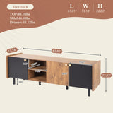 Mid Century TV Stand 3 Cabinets, Media Console Table for TVs up to 70'', Entertainment Center N710P180186P