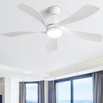 ZUN 52 Inch Modern Led Ceiling Fan With 3 Color Dimmable 5 ABS Blades Remote Control Reversible DC Motor W882P146902