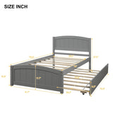 Twin size Platform Bed with Trundle, Gray WF194304AAE
