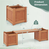 Wooden bench with planter box 88502351