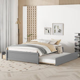 ZUN FULL BED WITH TWIN SIZE TRUNDLE AND TWO DRAWERS FOR GREY COLOR 05741249
